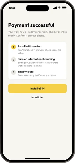 Seyyah Mobile app: one-tap eSIM install after payment