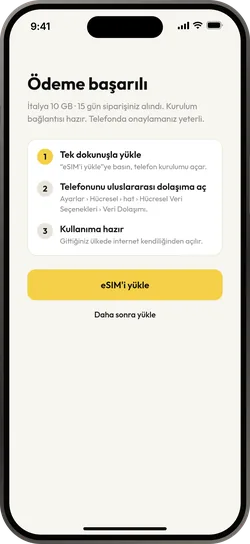 Seyyah Mobile uygulaması: ödeme sonrası kolay eSIM kurulumu